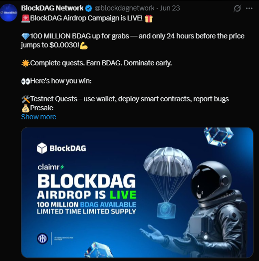 BlockDAG با استخراج موبایلی و ایردراپ | نوسان